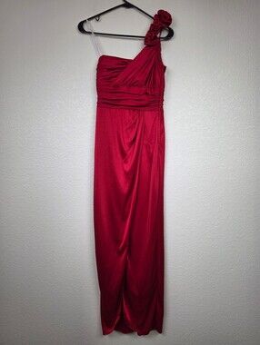 Masquerade Red Vintage One-Shoulder Evening Dress Size 3/4